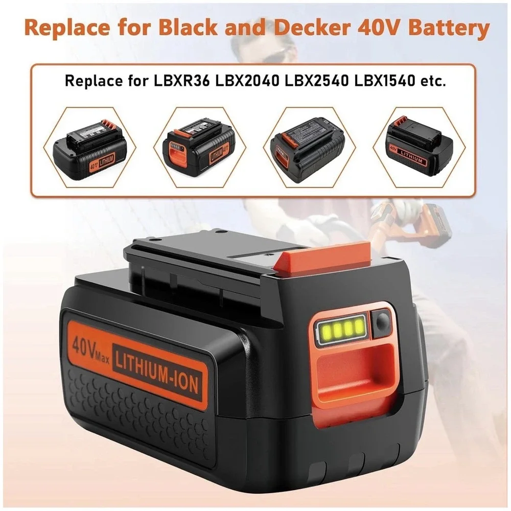 Pengjbattery 40v 3000mAh Long Lasting Battery Compatibility For Black And Decker